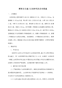 隧道安全施工注意事项和应对措施.doc