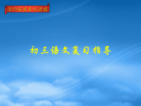 中考语文 复习指导讲座课件 人教新课标