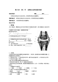 苏教版八上《动物运动能量的来源》word学案