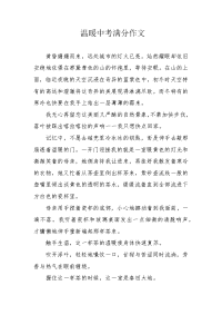 温暖中考满分作文.docx