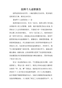 技师个人述职报告