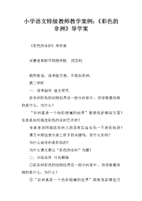 小学语文特级教师教学案例：《彩色的非洲》导学案