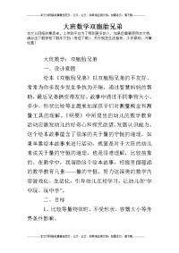 大班数学双胞胎兄弟