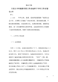 ｘ县上半年招商引资工作总结和下半年工作计划