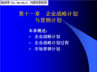 企业战略计划和营销计划