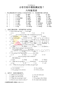 小学升初中模拟测试卷7