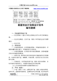 新星创业计划商业计划.书