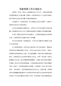 导游工作计划 导游工作计划汇总 导游带团工作计划范文