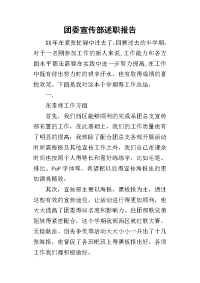 团委宣传部的述职报告