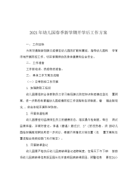 2021年幼儿园春季新学期开学后工作方案.docx