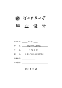 白酒生产废水处理工程设计