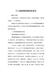 个人德能勤绩廉述职报告