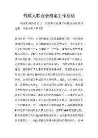 残疾人联合会档案工作总结