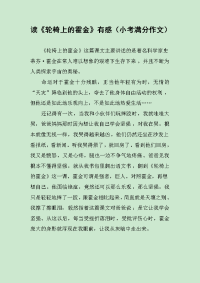 读《轮椅上的霍金》有感（小考满分作文）.docx