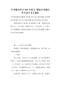中考满分作文范文五篇.docx