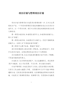 项目计划与管理项目计划