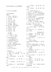 高中语文课本文言文知识梳理(高中语文1—6册)