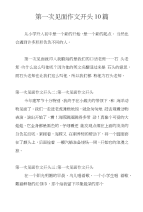 第一次见面作文开头10篇