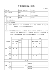 发展计划部综合计划员