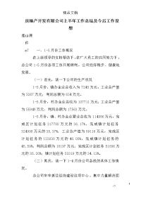 房地产开发有限公司上半年工作总结及今后工作设想