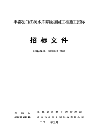 丰都县白江洞水库除险加固工程招标文件(524改稿)