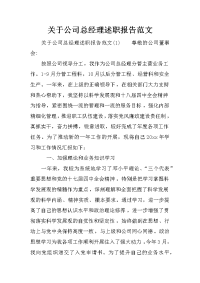 关于公司总经理述职报告范文