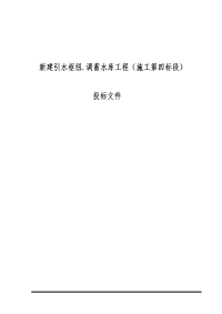 新建引水枢纽.调蓄水库工程（施工第四标段）招标文件