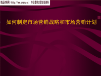 市场营销战略和市场营销计划的定制