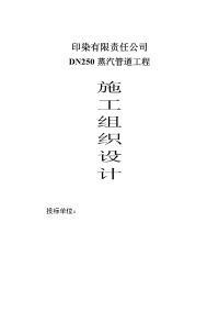 印染有限责任公司dn250蒸汽管道工程安装方案大学毕设论文