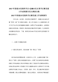 2017年基建办党组织书记+金融办党支部书记抓党建工作述职报告范文两份合集