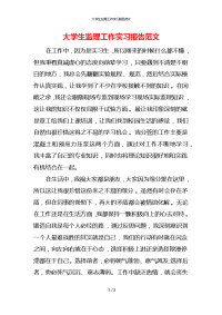 大学生监理工作实习报告范文