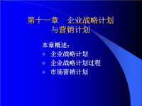 企业战略计划与营销计划