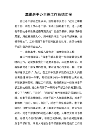 离退老干办主任工作总结汇报