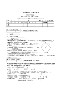 华师版初中数学中考模拟试卷