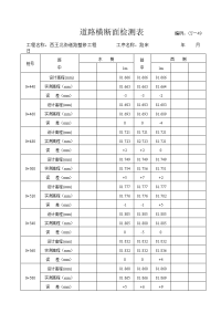 道路横断面检测表(路床)