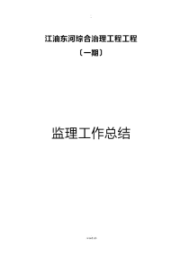 河道监理工作计划总结