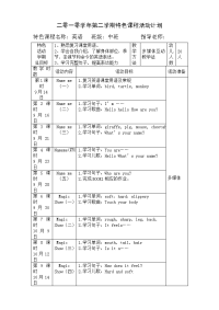 中班英语特色课程活动计划2