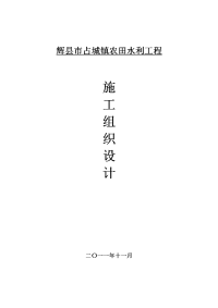 辉县市占城镇农田水利工程施工组织设计