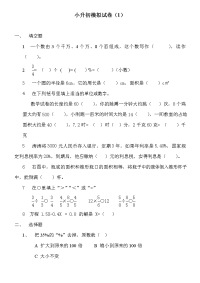 小升初模拟试卷一