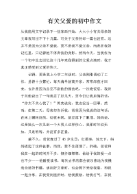 有关父爱的初中作文