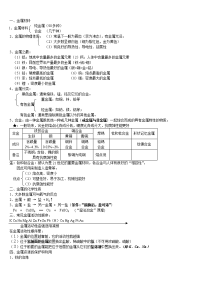 初中化学金属复习及练习题