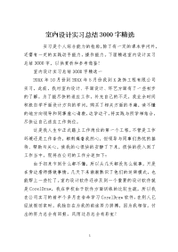 室内设计实习总结3000字精选