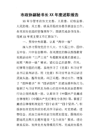 市政协副秘书长某年度述职报告