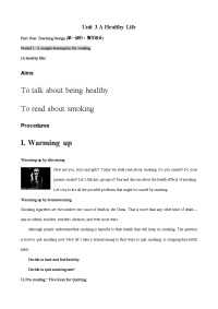 高中英语Unit 3 A Healthy Life Reading 教案