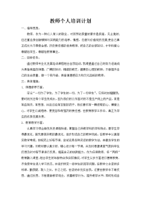 教师个人培训计划