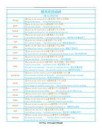 初中英语-双宾语动词