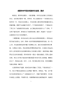 成都市中考满分作文合集：散步