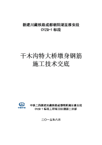 修改干木沟特大桥墩身钢筋施工技术交底