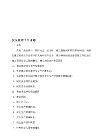2010年安全监理工作计划