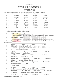 小学升初中模拟测试卷5